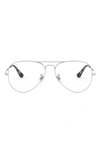 Ray Ban 58mm Optical Glasses In Silver