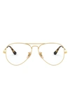 Ray Ban 58mm Optical Glasses In Gold