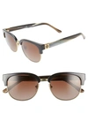 TORY BURCH 52MM POLARIZED GRADIENT SUNGLASSES - BLACK/ BROWN GRADIENT,TY904752-YP