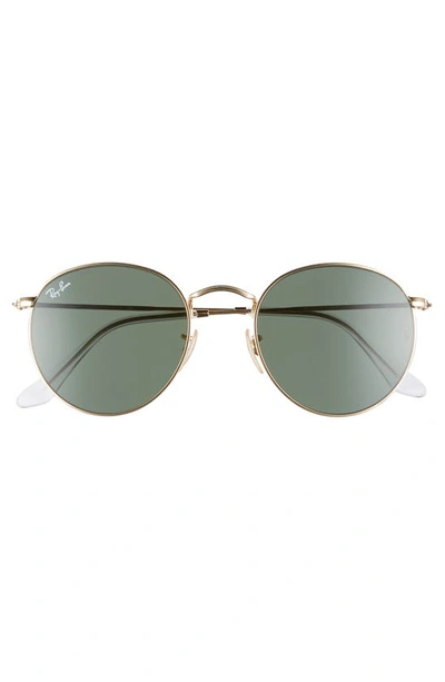 Ray Ban Rb3447 53mm Round Sunglasses In Gold