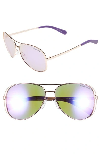 Michael Kors Collection 59mm Aviator Sunglasses In Purple