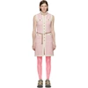 Gucci Sleeveless Short Tweed Dress With Chain Belt In Pink