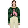 GUCCI GUCCI GREEN STRIPES CAT jumper