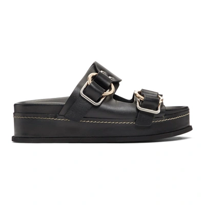 3.1 Phillip Lim Black Freida Double Buckle Platform Sandals