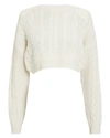 RE/DONE Cable Knit Cropped Sweater,503 7WCCS CABLE CROP IVRY
