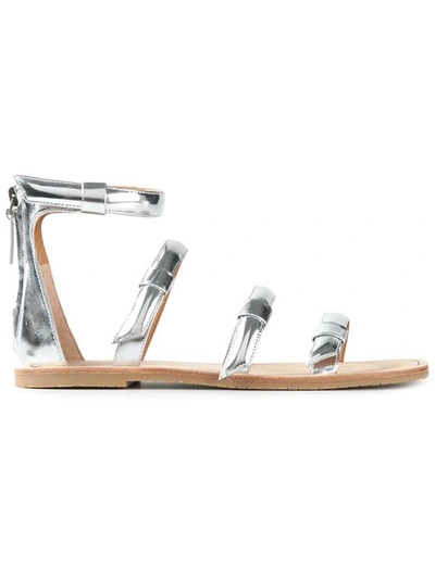 Marc By Marc Jacobs Seditionary Metallic Leather Sandals In Light Grey