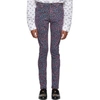 GUCCI GUCCI PINK AND BLUE LEOPARD SKINNY JEANS