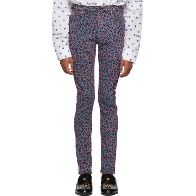 Gucci Skinny-fit Leopard-print Stretch-denim Jeans In 6367redivr