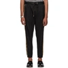 DOLCE & GABBANA DOLCE AND GABBANA BLACK AND GOLD EMBROIDERED DRAWSTRING TROUSERS
