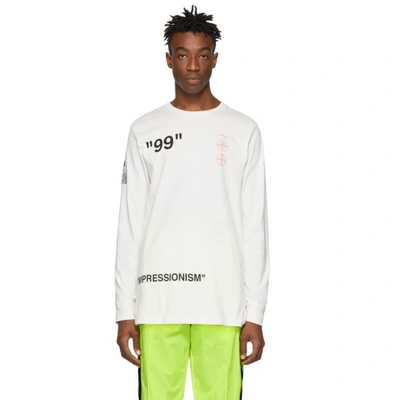 Off-white Impressionism-print Cotton-jersey Top In White