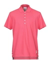 Thom Browne Short-sleeve Pique Polo Shirt In Coral