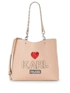 KARL LAGERFELD Faux Pearl & Sequin-Embellished Tote