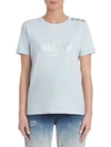 BALMAIN Metallic Logo Cotton Tee