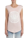 BALMAIN Logo Coin Three Button Tank Top