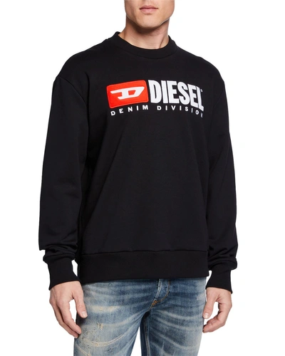 Diesel Men's 90s Division Logo Sweater In Black