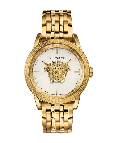 Versace Palazzo Empire Ip Goldtone Bracelet Watch In White