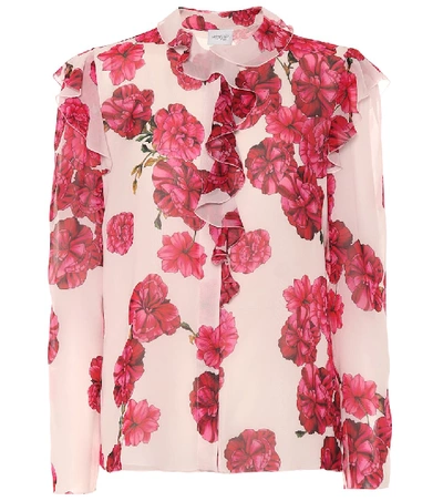 Giambattista Valli Floral-print Silk-georgette Blouse In Pink