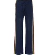 Isabel Marant Étoile Dobbs Striped Knitted Track Pants In Midnight