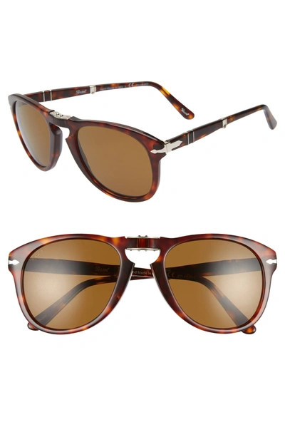 Persol Folding Polarized Keyhole Sunglasses - Brown In Polarized Brown