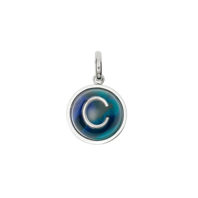 Burberry Marbled Resin `c` Alphabet Charm In Silver