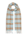 Burberry The Classic Vintage Check Cashmere Scarf In Pale Peridot Blue