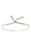 Monica Vinader Fiji Friendship Bracelet Sterling Silver In Silver/ Racing Green