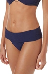 Melissa Odabash Brussels Metallic-striped Luxe Swim Bikini Bottoms In Zig Zag Navy