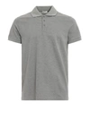 Saint Laurent Embroidered Monogram Polo Shirt In Grey