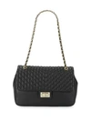 Karl Lagerfeld Agyness Quilted Leather Shoulder Bag In Black Gold