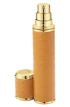 CREED CAMEL LEATHER WITH GOLD TRIM POCKET ATOMIZER,1501000421