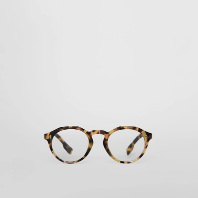 Burberry Keyhole Round Optical Frames In Tortoise Shell