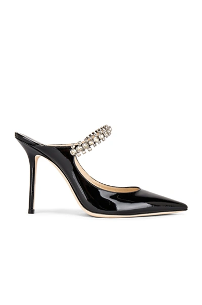 Jimmy Choo Black Pumps With Crystal Strap In Patent Leather Woman