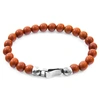 ANCHOR & CREW RED JASPER OUTRIGGER SILVER AND STONE BRACELET,2950656