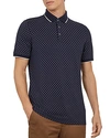 TED BAKER TOFF GEO-PRINT REGULAR FIT POLO SHIRT,MMB-TOFF-TH9M