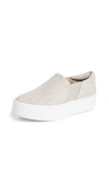 Vince Warren Linen Platform Skate Sneakers In Natural Ecru