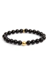 Dean Davidson Sphere Semiprecious Stone Elastic Bracelet In Black Onyx