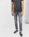 REPLAY ANBASS ECO LASER BLAST SUPER STRETCH SLIM JEANS IN GRAY - GRAY,M914Y000573209