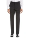 Emporio Armani Basic Flat-front Wool Trousers In Black