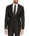 Emporio Armani Super 130s Wool Two-piece Classic Fit Suit, Black In Black