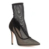 GIANVITO ROSSI ERIN BLACK SUEDE AND MESH BOOTIES,GR14118S