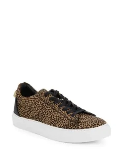 Buscemi Unisex Lock Spotted Calf Hair Tennis Trainers In Brown