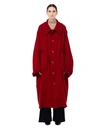 Y's Red Wool Coat In Red