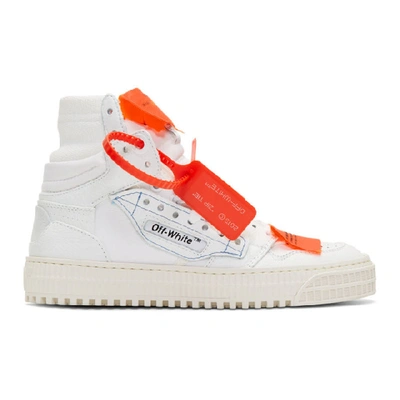 Off-white Off-court Logo-embellished Canvas And Leather High-top Sneakers In White