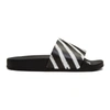Off-white Off Spray Printed Rubber Slides In Black/wht