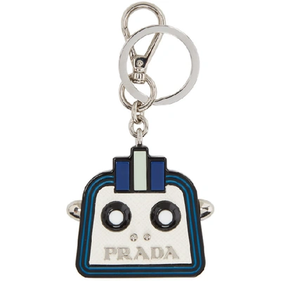 Prada White Trick Robot Keychain