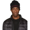 GIVENCHY GIVENCHY BLACK AND RED LOGO BEANIE