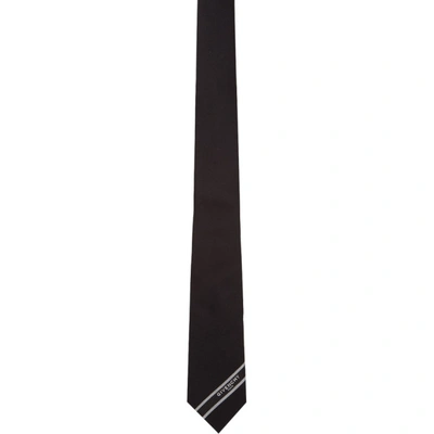 Givenchy Logo Textured Tie In 004blkwht