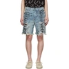 AMIRI INDIGO TIGER THRASHER SHORTS