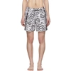 AMIRI AMIRI BLACK AND WHITE TIGER SWIM SHORTS