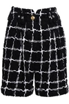 BALMAIN CHECKED BOUCLÉ-TWEED SHORTS,3074457345619903818